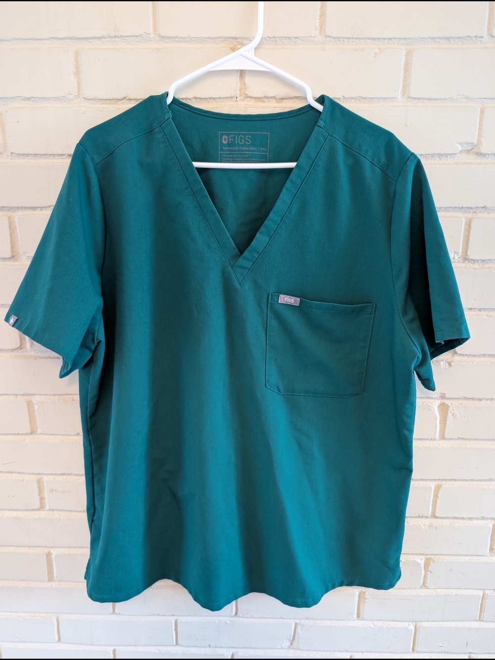 FIGS Women's XXL Hunter Green Catarina One Pocket Medical Scrub Top PO 3456